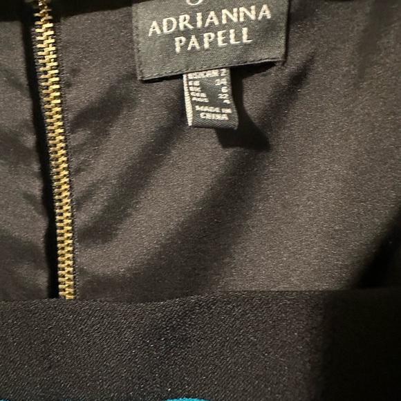 ADRIANNA PAPELL Teal and Black Midi Dress NWT - Picture 2 of 8